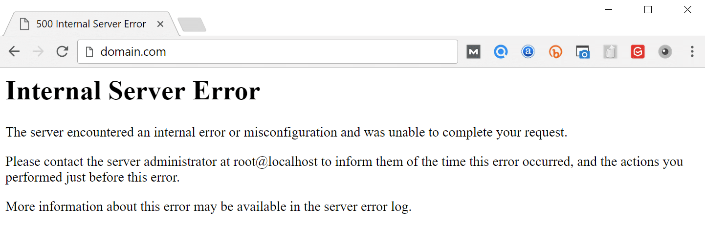 500 Internal server error